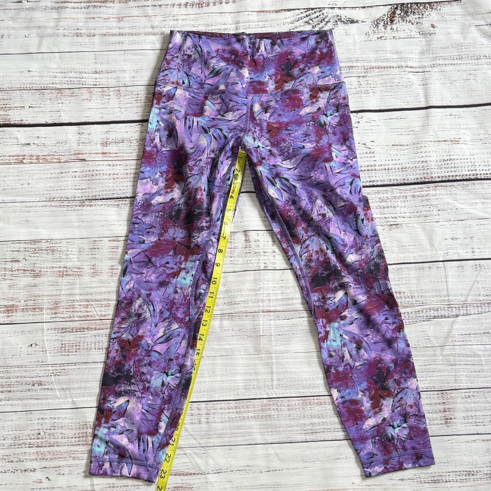Lululemon Align High-Rise 25" Iridescent Floral Multi Purple Leggings‎ 8